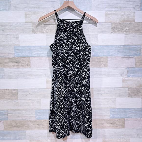 Old Navy Linen Sleeveless Square Neck Shift Dress Black Womens Small Tall ST - Picture 3 of 6